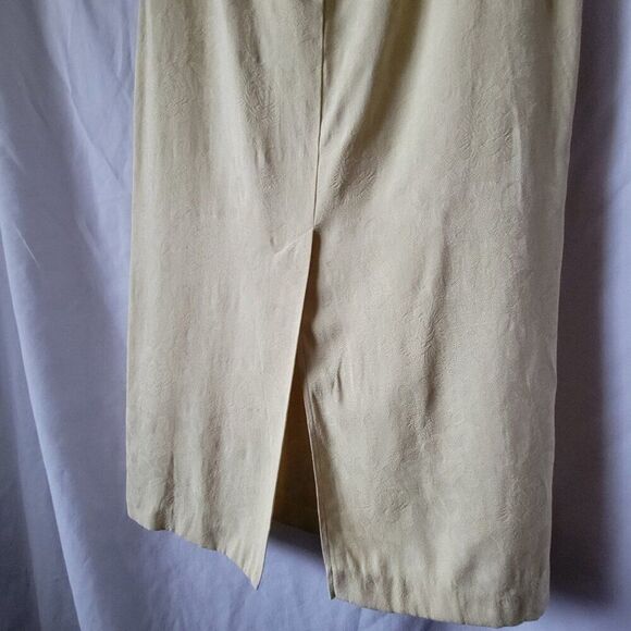 Sag Harbor Pencil Dress Yellow Rayon blend 12P Jacquard Zip sleeveless Retro EUC - Picture 9 of 15